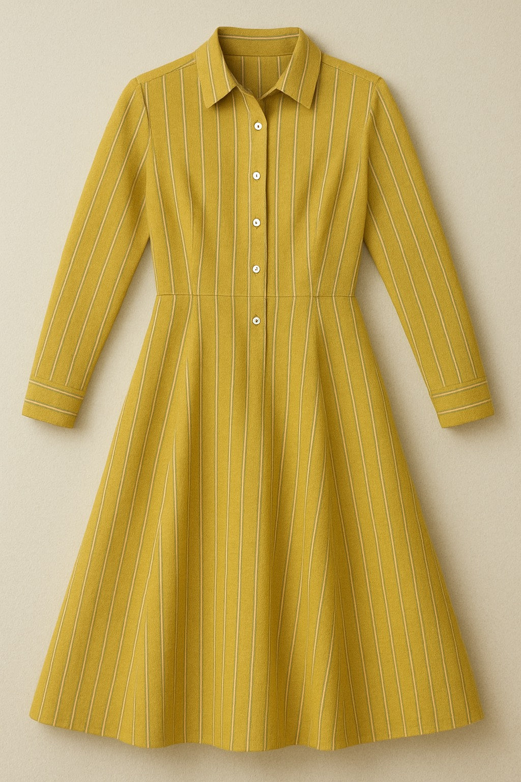 Full sleeve Mustard cotton dress