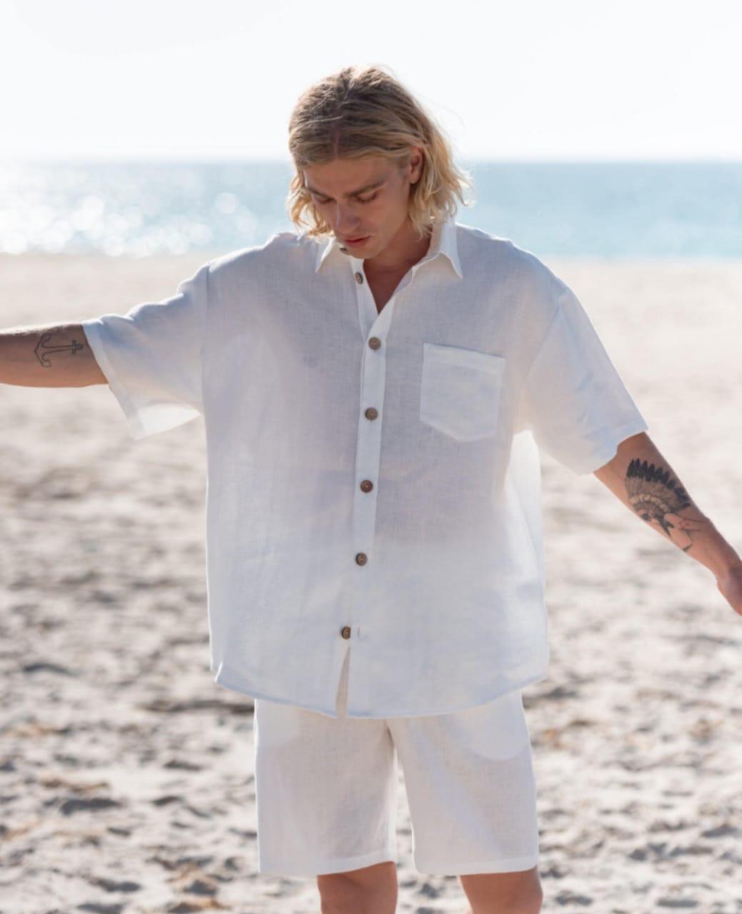 The Coastal White Linen Co-ord Set