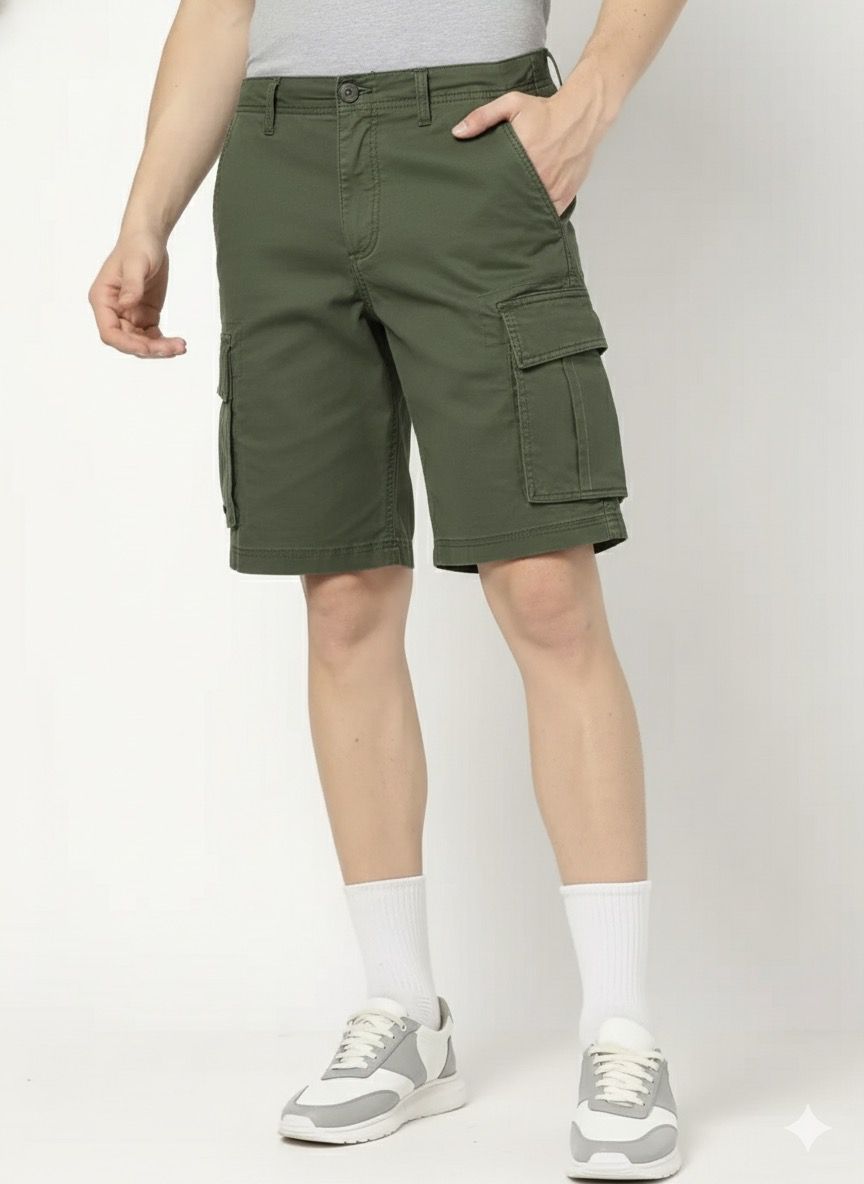 Olive green cargo shorts